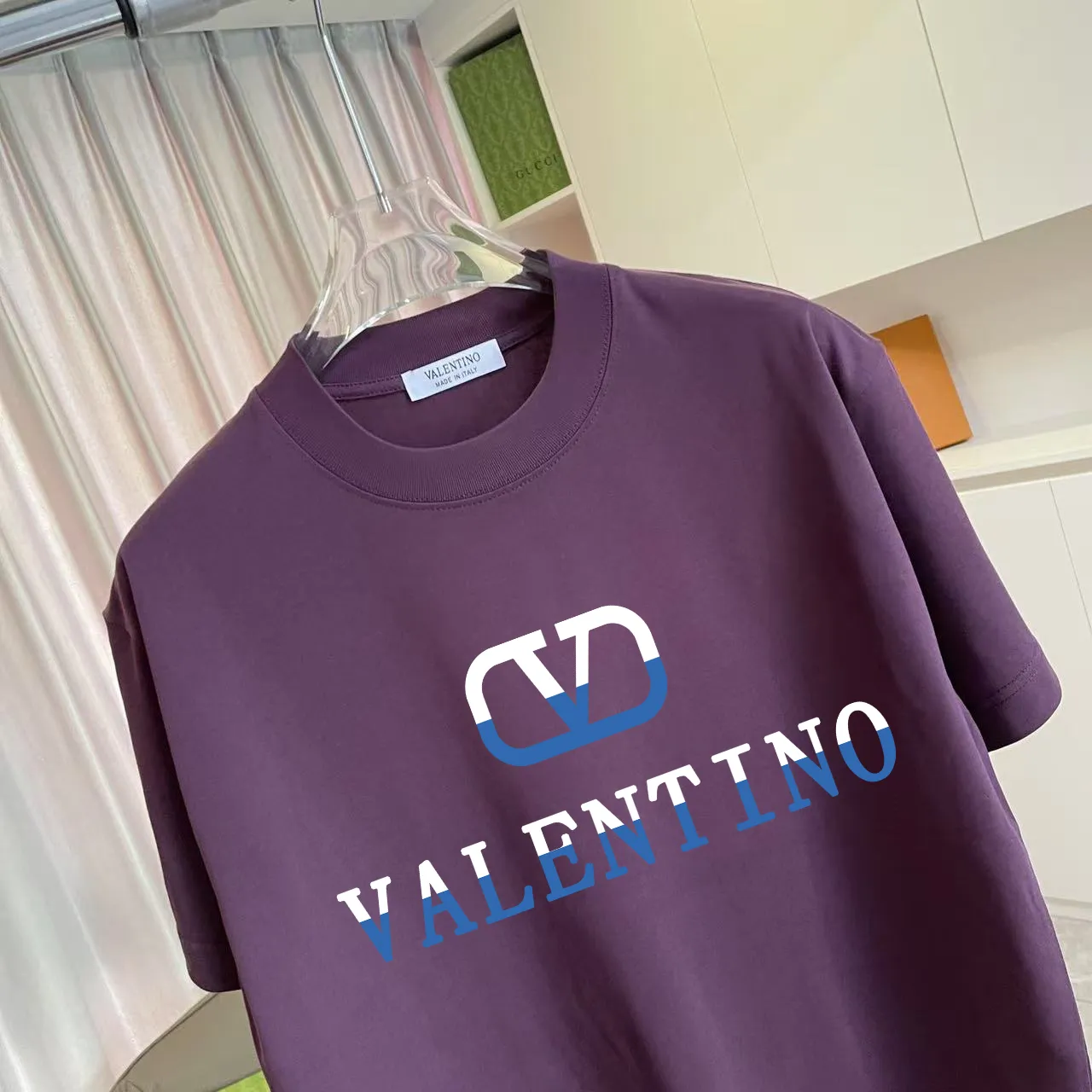 VALENTIN* 2026 New Arrival logo 300g T Same Style Size：S M L XL XXL ：Black White Purple Gray